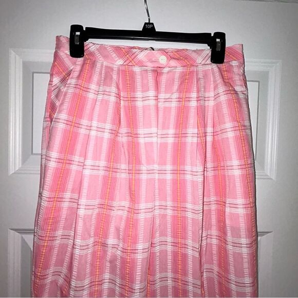 New, Vintage Elaine Benedict Plaid Print Searsucker Pants - Picture 2 of 7